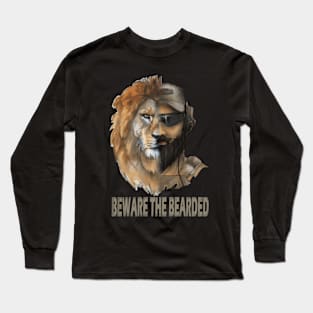 Bearded military operator and lion Long Sleeve T-Shirt